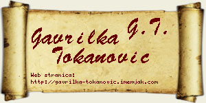 Gavrilka Tokanović vizit kartica